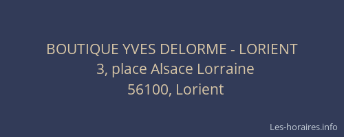 BOUTIQUE YVES DELORME - LORIENT