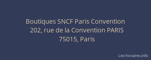 Boutiques SNCF Paris Convention