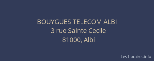 BOUYGUES TELECOM ALBI