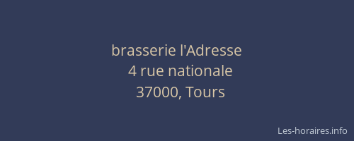 brasserie l'Adresse