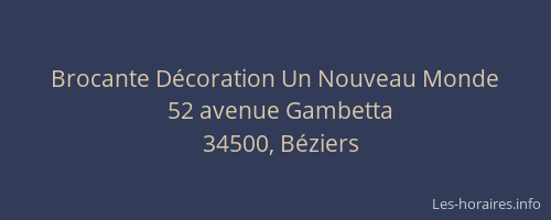 Brocante Décoration Un Nouveau Monde