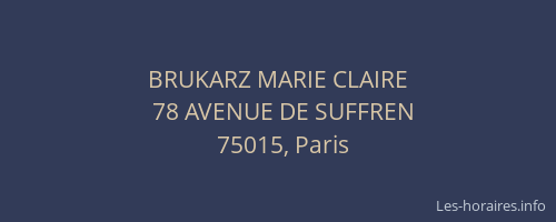 BRUKARZ MARIE CLAIRE