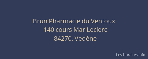 Brun Pharmacie du Ventoux