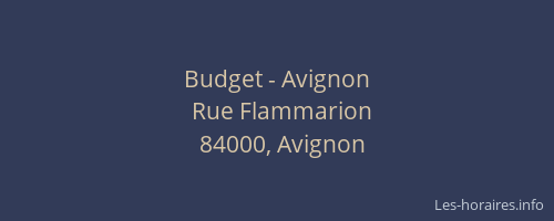 Budget - Avignon