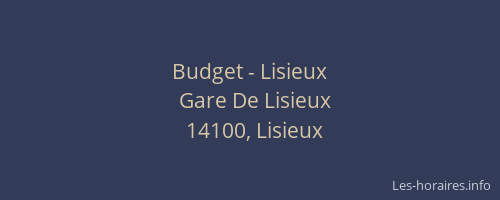 Budget - Lisieux