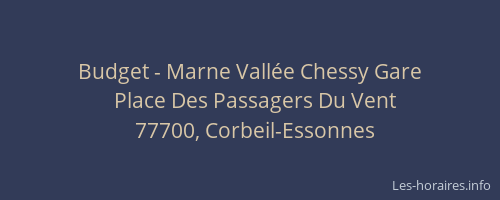 Budget - Marne Vallée Chessy Gare