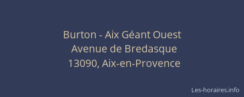 Burton - Aix Géant Ouest