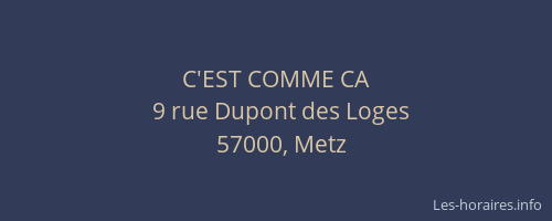 C'EST COMME CA