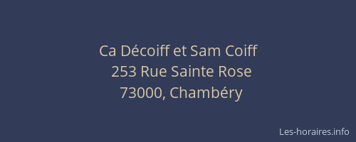 Ca Décoiff et Sam Coiff