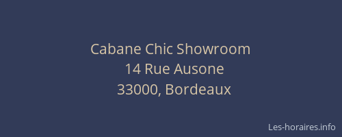 Cabane Chic Showroom