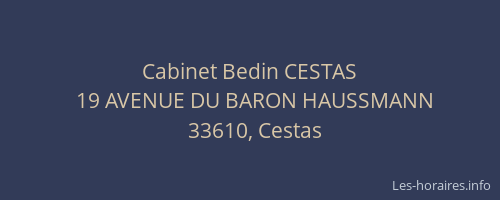 Cabinet Bedin CESTAS