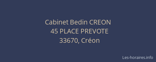 Cabinet Bedin CREON