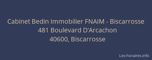 Cabinet Bedin Immobilier FNAIM - Biscarrosse