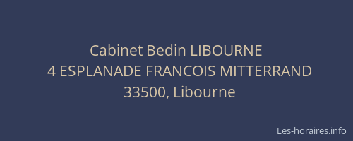 Cabinet Bedin LIBOURNE