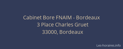 Cabinet Bore FNAIM - Bordeaux