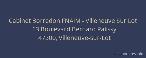 Cabinet Borredon FNAIM - Villeneuve Sur Lot
