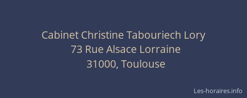 Cabinet Christine Tabouriech Lory