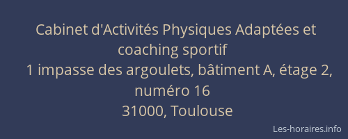 Cabinet d'Activités Physiques Adaptées et coaching sportif