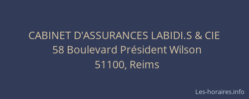 CABINET D'ASSURANCES LABIDI.S & CIE