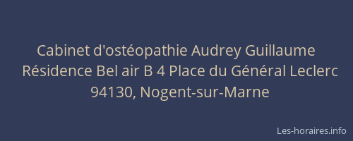 Cabinet d'ostéopathie Audrey Guillaume