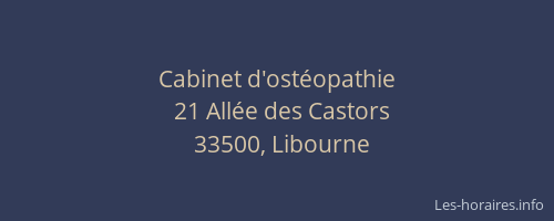 Cabinet d'ostéopathie