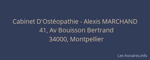 Cabinet D'Ostéopathie - Alexis MARCHAND