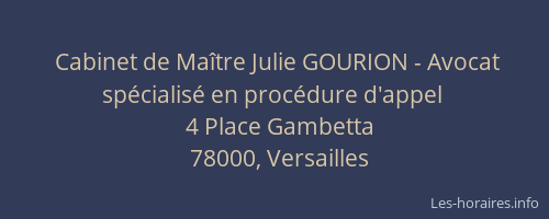 Cabinet de Maître Julie GOURION - Avocat spécialisé en procédure d'appel