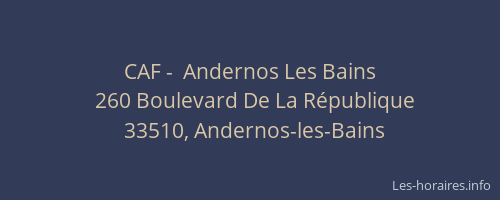 CAF -  Andernos Les Bains