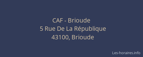 CAF - Brioude