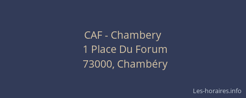 CAF - Chambery