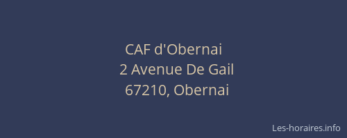 CAF d'Obernai