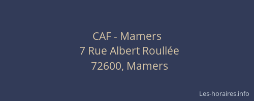 CAF - Mamers