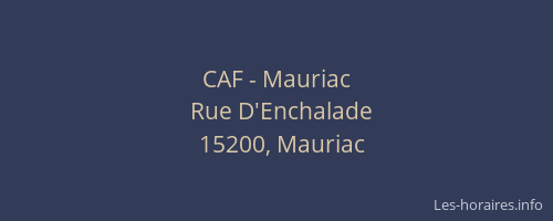 CAF - Mauriac
