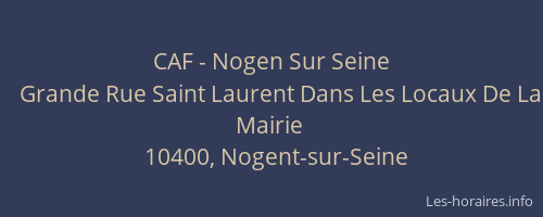 CAF - Nogen Sur Seine