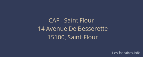 CAF - Saint Flour