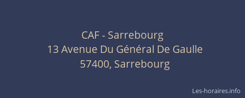 CAF - Sarrebourg