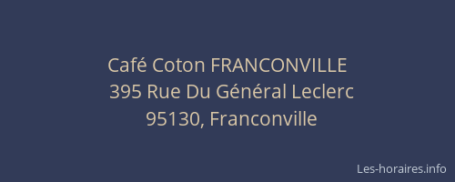 Café Coton FRANCONVILLE