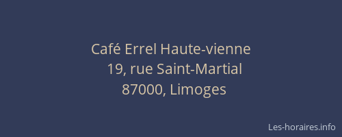 Café Errel Haute-vienne