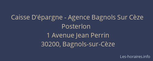 Caisse D'épargne - Agence Bagnols Sur Cèze Posterlon