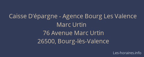 Caisse D'épargne - Agence Bourg Les Valence Marc Urtin