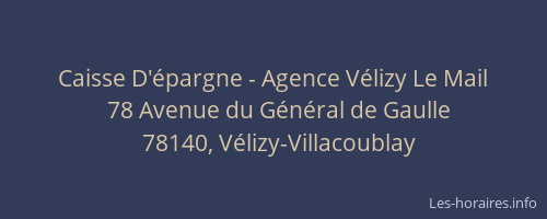 Caisse D'épargne - Agence Vélizy Le Mail