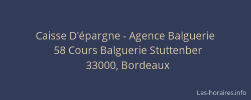 Caisse D'épargne - Agence Balguerie