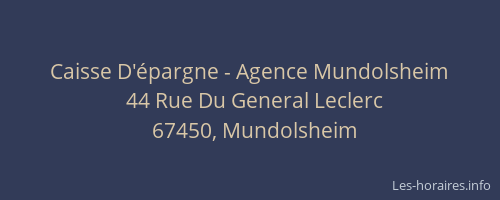 Caisse D'épargne - Agence Mundolsheim