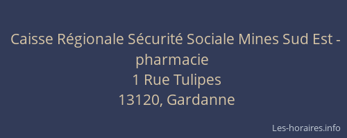 Caisse Régionale Sécurité Sociale Mines Sud Est - pharmacie