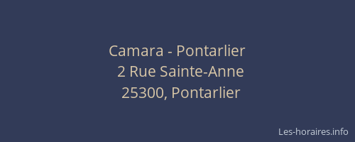 Camara - Pontarlier