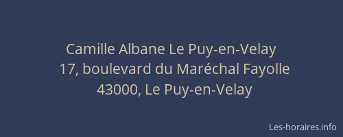 Camille Albane Le Puy-en-Velay