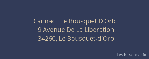 Cannac - Le Bousquet D Orb