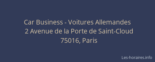 Car Business - Voitures Allemandes