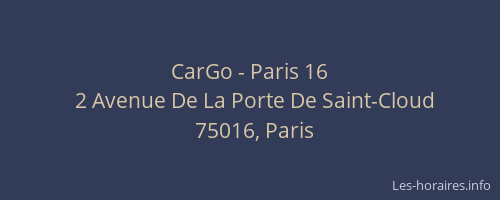 CarGo - Paris 16