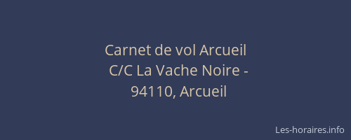 Carnet de vol Arcueil